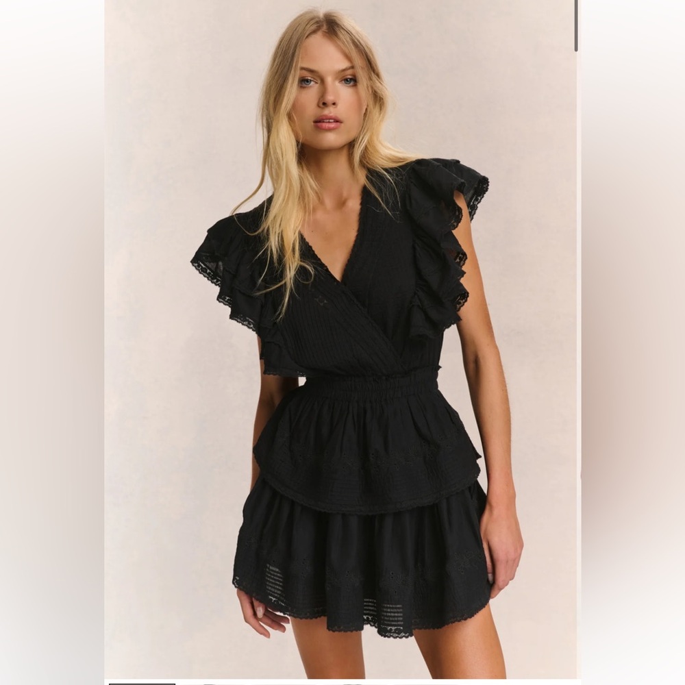 LoveShackFancy Gwen Dress in Black